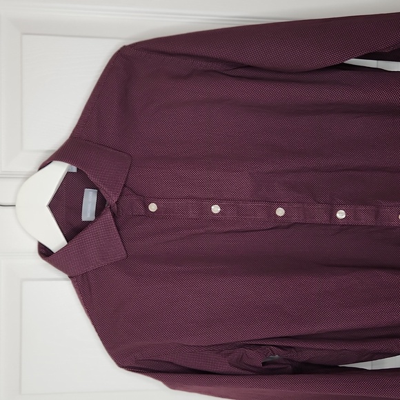Michael Kors Other - Men's Michael Kors slim fit XL 17 34/35 maroon button up dress shirt